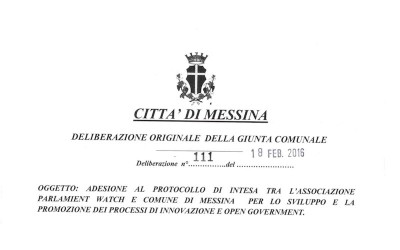 Messina, delibera di Giunta